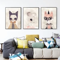 woodland animal fox wall art canvas nordic posters nursery prints for baby room painting picture kids bedroom decoration