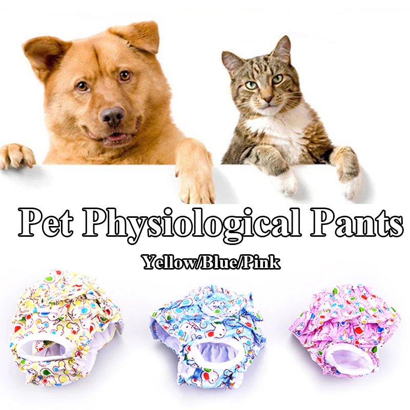 

Pet Printed Physiological Pants Cartoon Printed Female Dogs Menstrual Safety Pants Clean Breathable Pet Physiological Supplies