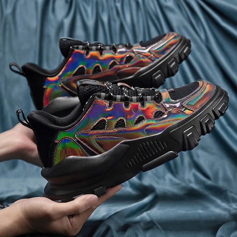 Кроссовки мужские весенне-осенние сетчатые на толстой подошве | Обувь