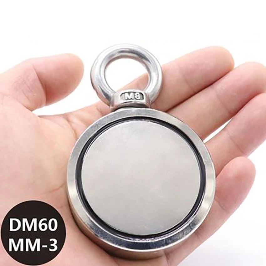 

NdFeB Double-sided Deep Sea Salvage Magnet Tool Diameter 60mm Fishing Magnetic Hook Super Power Fishing Magnet Round Pot