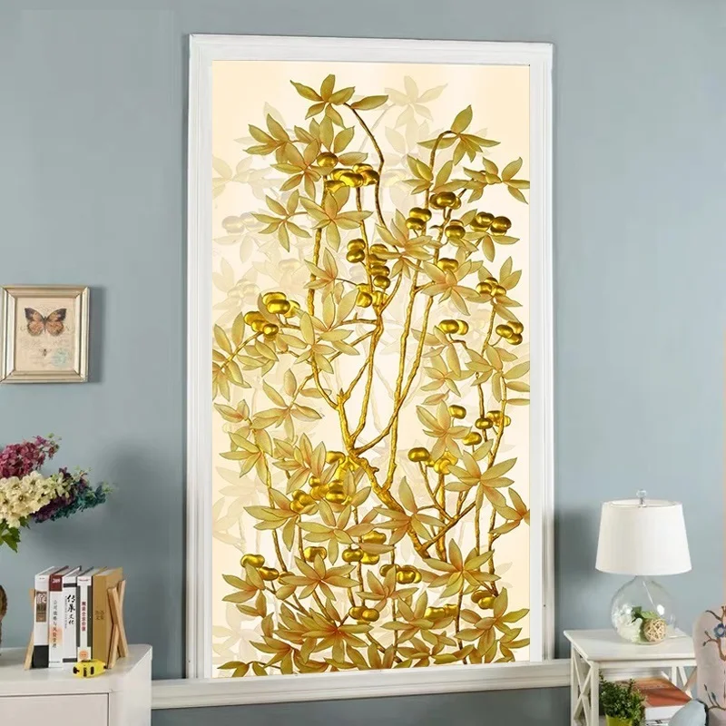 Пленка для окон индивидуального размера наклейки на стекло Арт золотое дерево