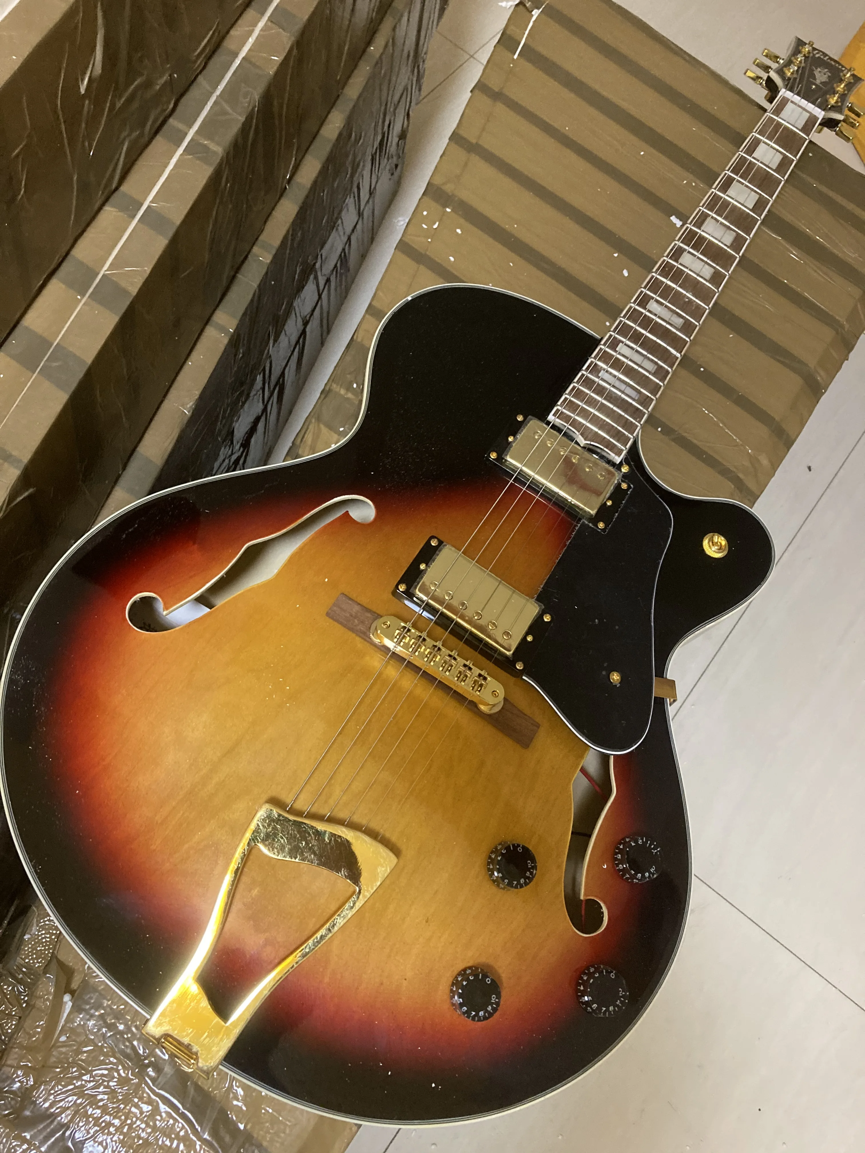 Новое поступление G Custom L-5 Jazz гитара CES Archtop полуполые электрические гитары в
