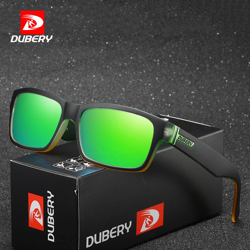 

Солнцезащитные очки DUBERY мужские, винтажные поляризационные квадратные солнечные очки, 8 цветов, модель 189, чёрные, летние