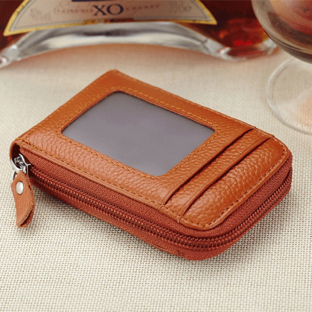 New Women's Leather Bank Card Wallet Multi-card Slot Package Credit Holder Case Short Purse Mini Clutch Zipper Bag |