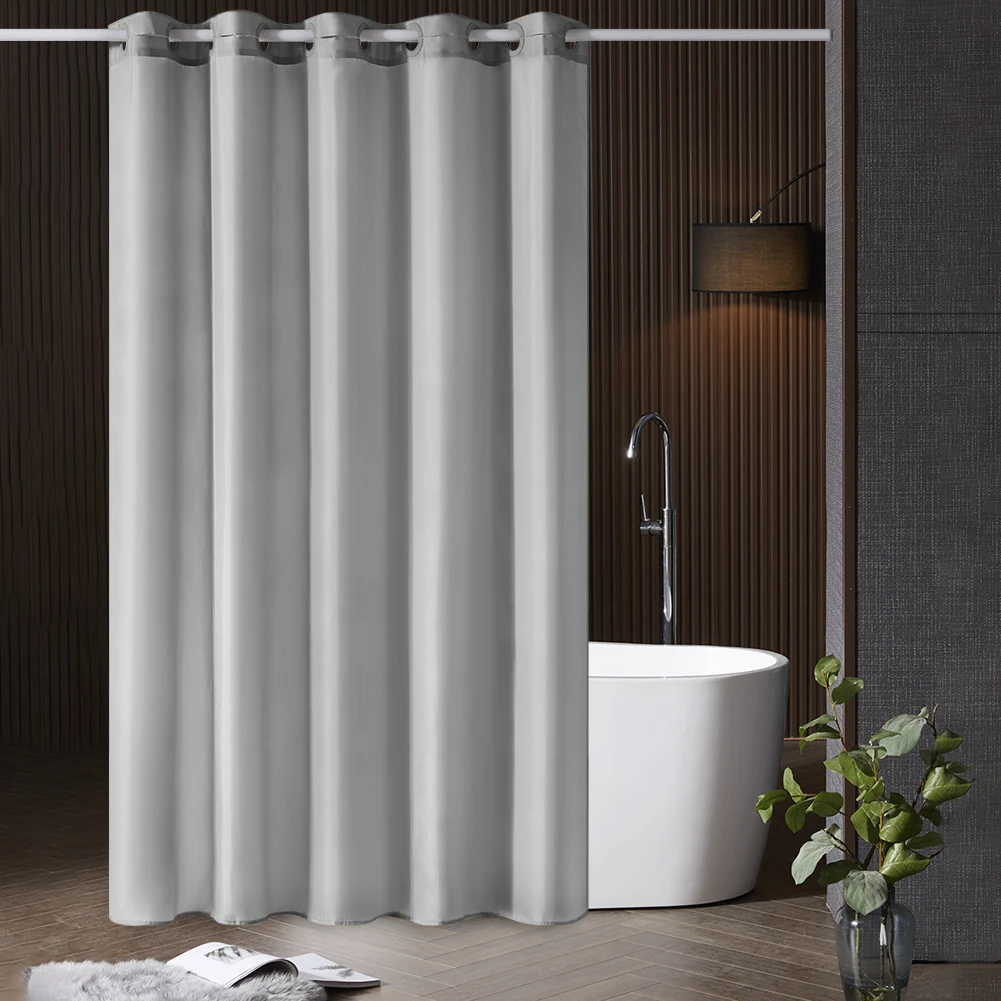 

Furlinic Solid Roman Hole Shower Curtain Waterproof Bathroom Curtain Polyester Home Decor Partition Nordic Style for Bathtub