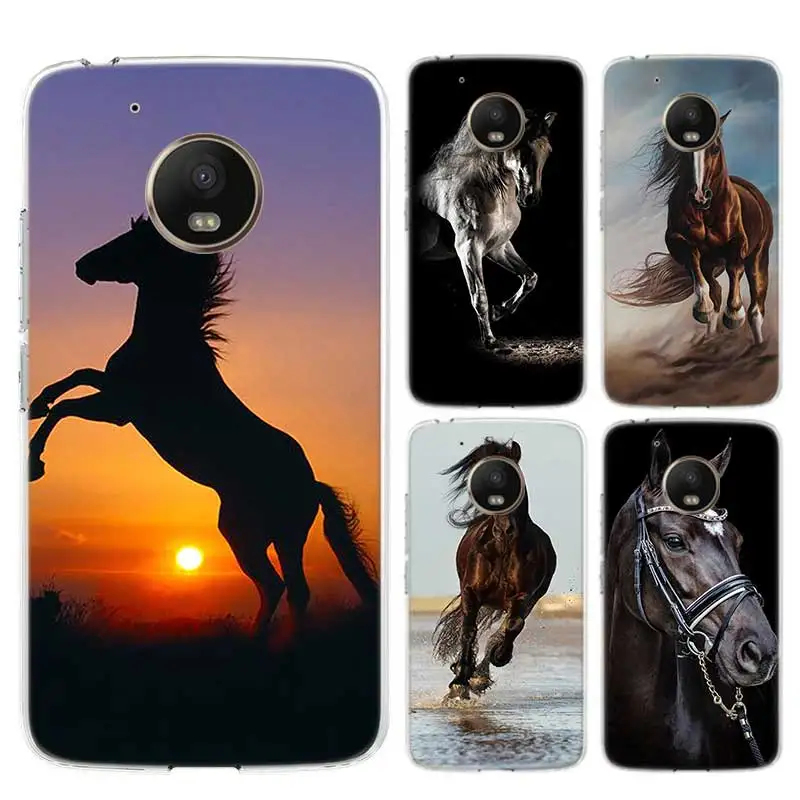 

Running Horse Case For Motorola G7 G9 G8 Power Soft TPU Cover Moto G6 Play G5S G5 E5 E6 Plus Coque Shell
