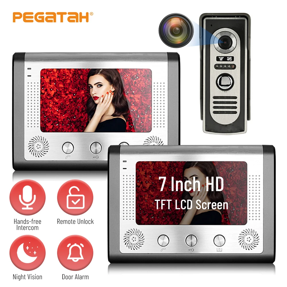 

Two screens wired Video intercom doorbell home villa intercom smart cat eye monitoring system monitor video intercom for home