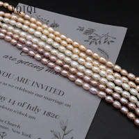 natural freshwater pearl rice beads white purple loose pearls bead for diy charm bracelet necklace jewelry accessories making