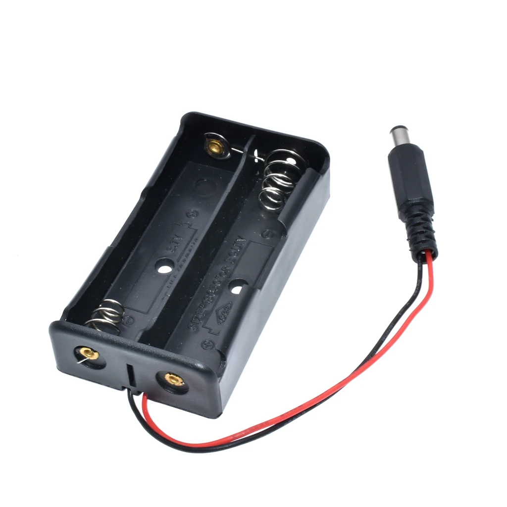 

10pcs 2x 18650 battery holder 7.4V 18650 Battery Storage Box with DC Plug 5.5*2.1mm