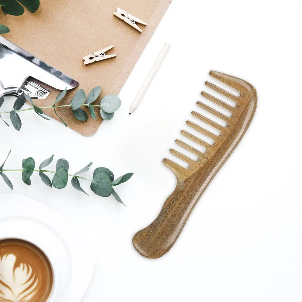 

Sandalwood Comb Women Men Home Travel Wood Anti-static Fine-tooth Comb Wooden Handles Daily Use Comb Hair Combs