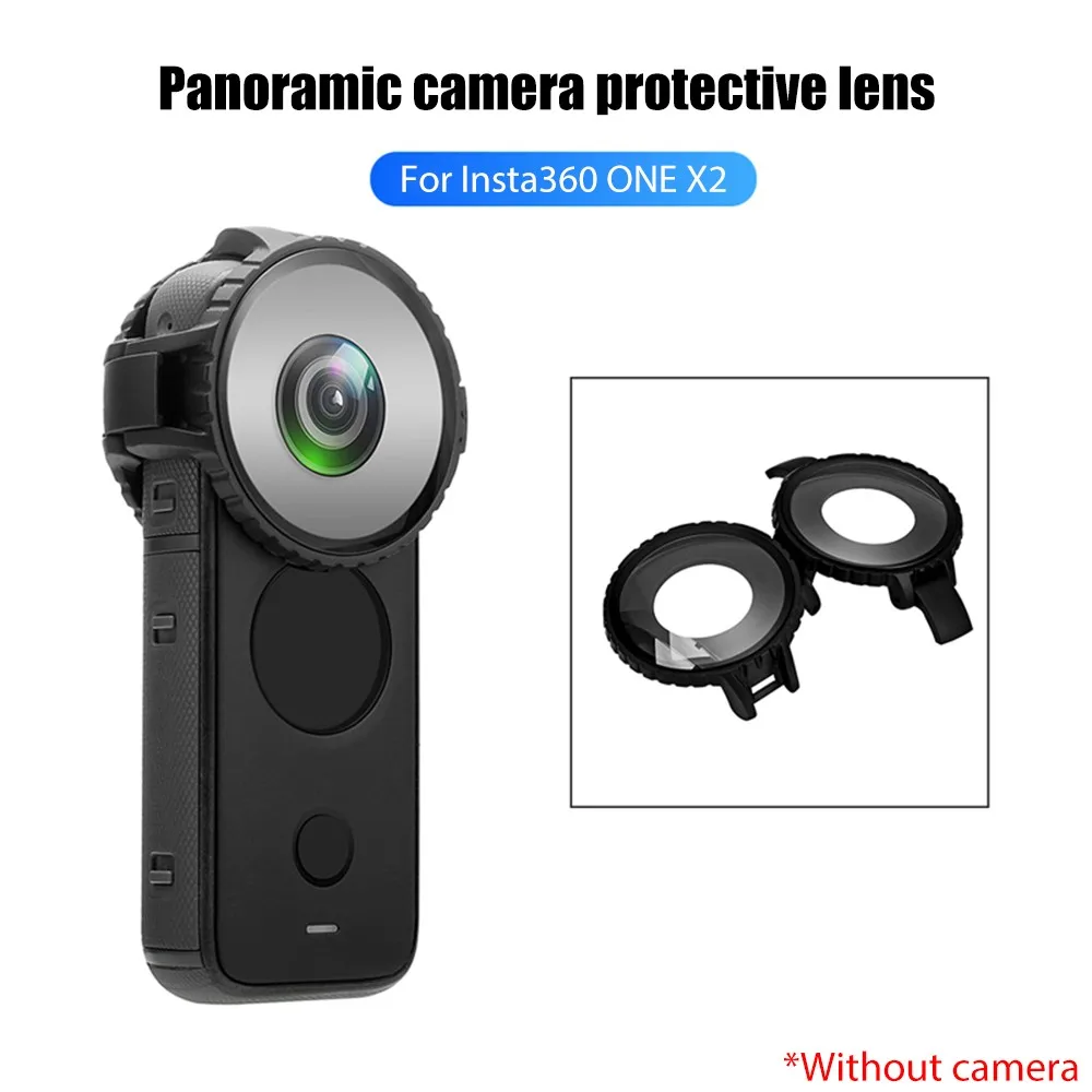 Lens Protective Case Action Camera Lens Optical Tempered Glass Protector for Insta360 ONE X2 Panoramic Camera
