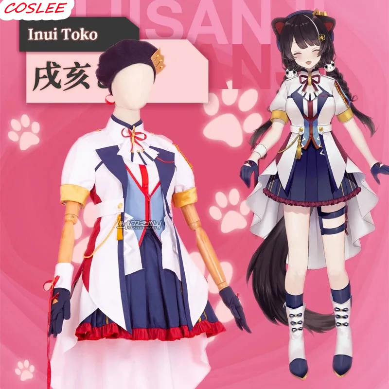 

COSLEE Hololive Vtuber Inui Цветовая униформа для косплея на Хэллоуин