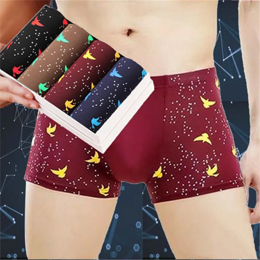 

4pcs Men Underwear Boxers Underpants Soft And Comfortable Underwear Quick Dry Sexy Ultra-Thin Boxer Quick Dry Short Male Panties