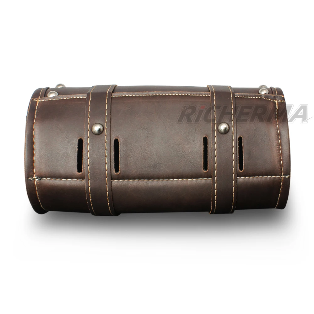 Винтажная Кожаная Мотоциклетная сумка прочная вместительная багажная коробка