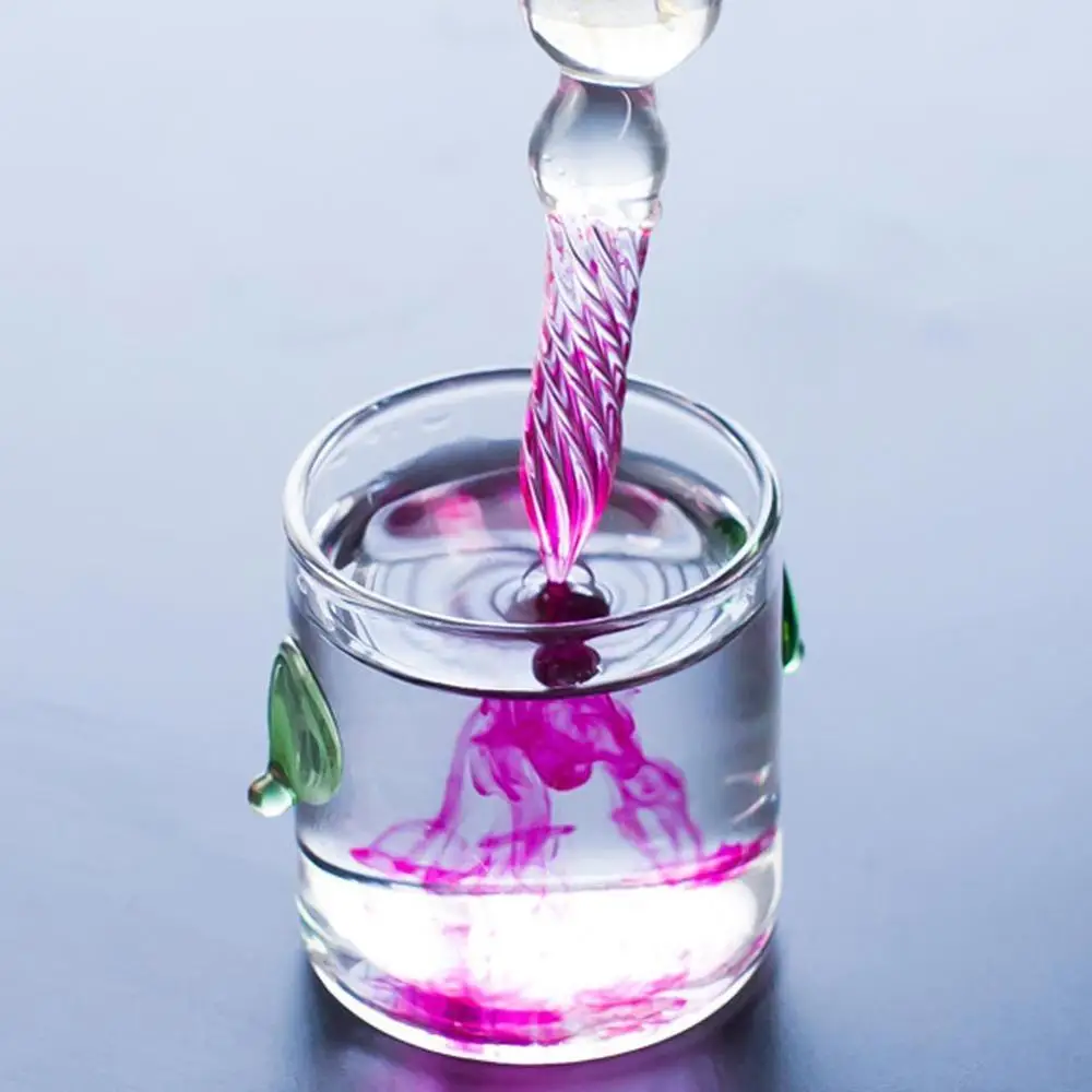 

Glass Fountain Pen Water Set Student Crystal Fountain Stationery Ink Box Pen Pen Handmade Gift Creative Q9W0