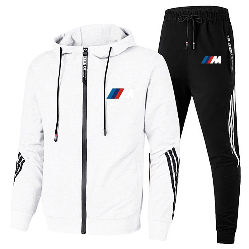 

New fashion brand men's sportswear zipper suit letter 2-piece set autumn sports men's fitness sweatshirt and sweatpants suit men