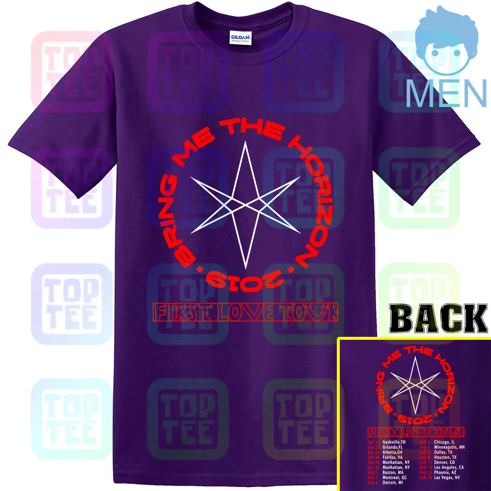 Фиолетовый Редкие товары Bring Me the Horizon First Love tour футболка S-3XL - Цвет: Фиолетовый