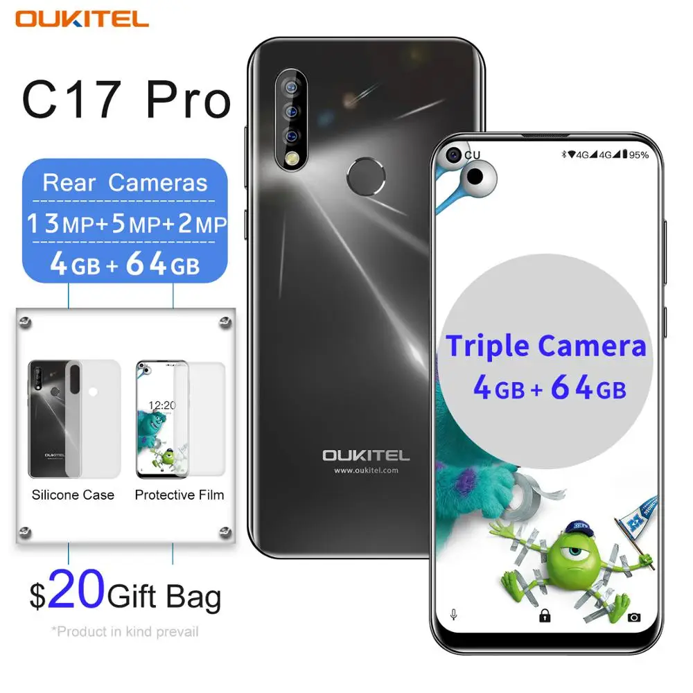 OUKITEL C17 Pro смартфон с 6 35 дюймов Android 9 0 4 ГБ 64 19:9 MT6763 Восьмиядерный процессор