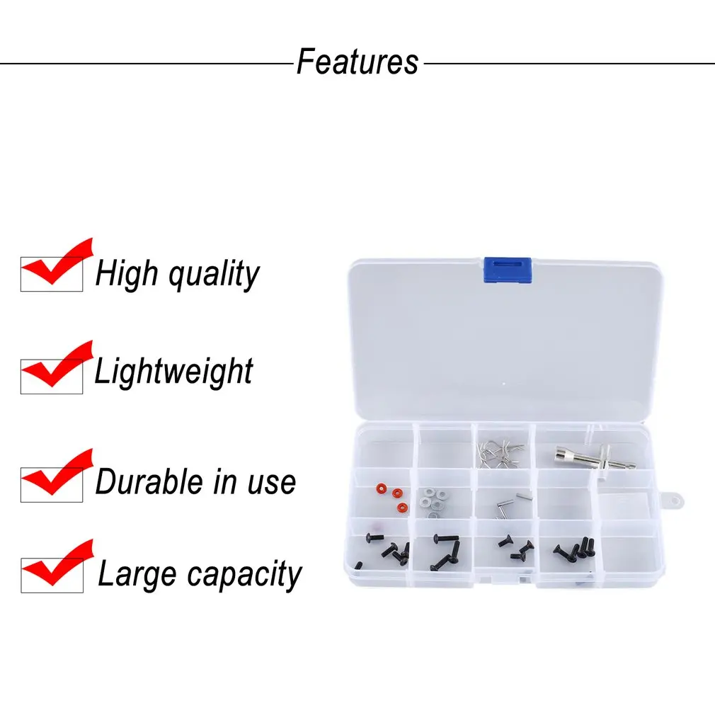 

15 Slots Cells Portable Tool Box Electronic Parts Screw Beads Ring Jewelry Component box Plastic Storage Box Container Holde