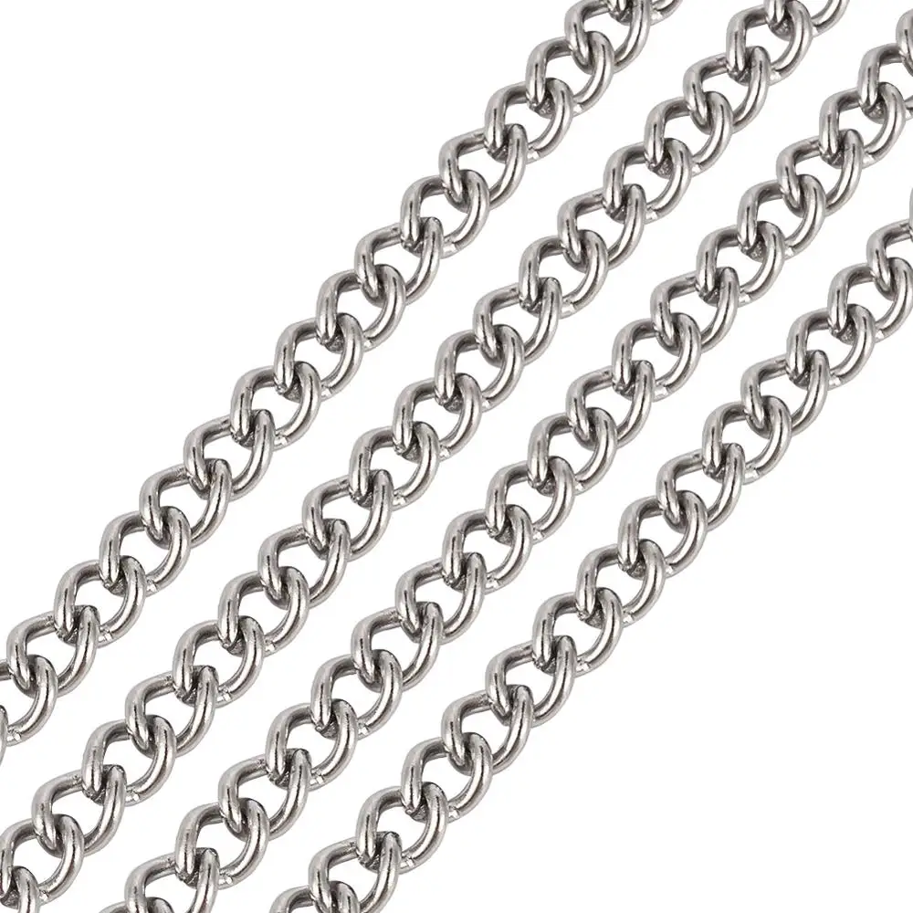 about 10m/roll 304 Stainless Steel Unwelded Curb Chains 5x3.5x1mm for bracelet necklace jewelry DIY making accessories | Украшения и