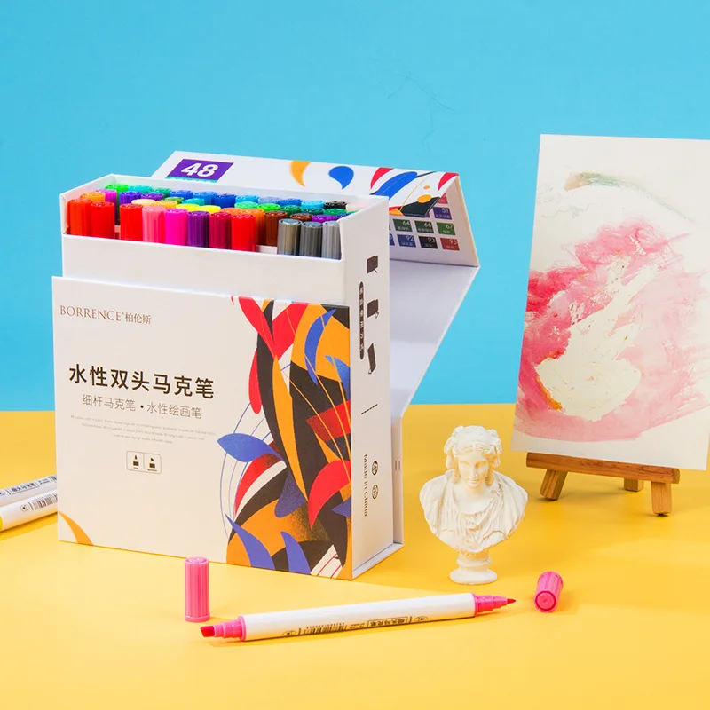 Набор двусторонних маркеров Burance на водной основе студенты учатся искусству с 48 /