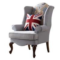 all solid wood single sofa chair american living room fabric leisure chair small apartment sleeper sofa