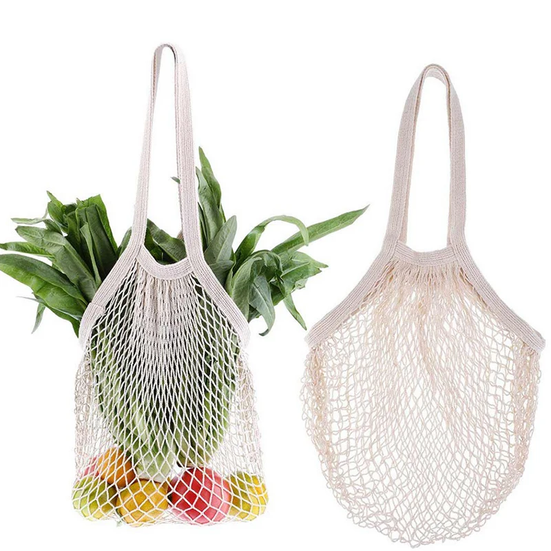 

Cotton Mesh Net String Shopping Bag Reusable Foldable Fruit Storage Handbag Totes Women Shopping Mesh Net Grocery Tote Bag