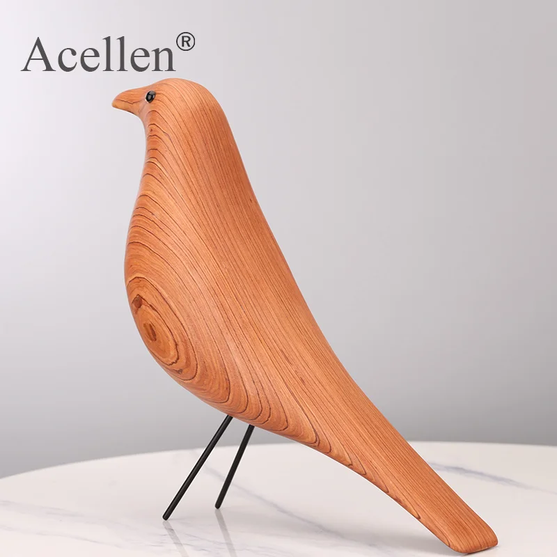 Handmade Wooden Peace pigeon Sculptures bird Figurine Home Decor Modern Living Room Decoration Accessories Wood Craf | Дом и сад