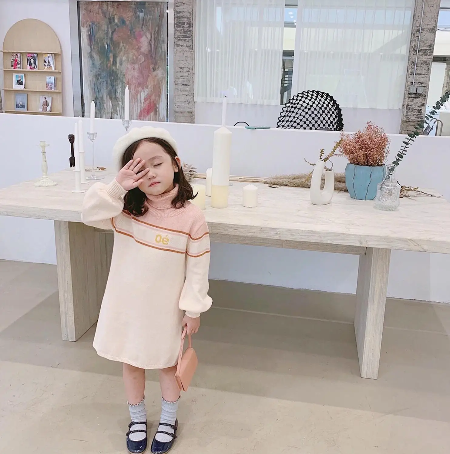 90 150 см высококачественные свитеры с высоким воротником для девочек зимние