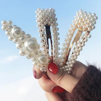 1pc fashion pearl hair clip for women girl elegant korean design snap barrette stick hairpin hair styling hair accessories hot