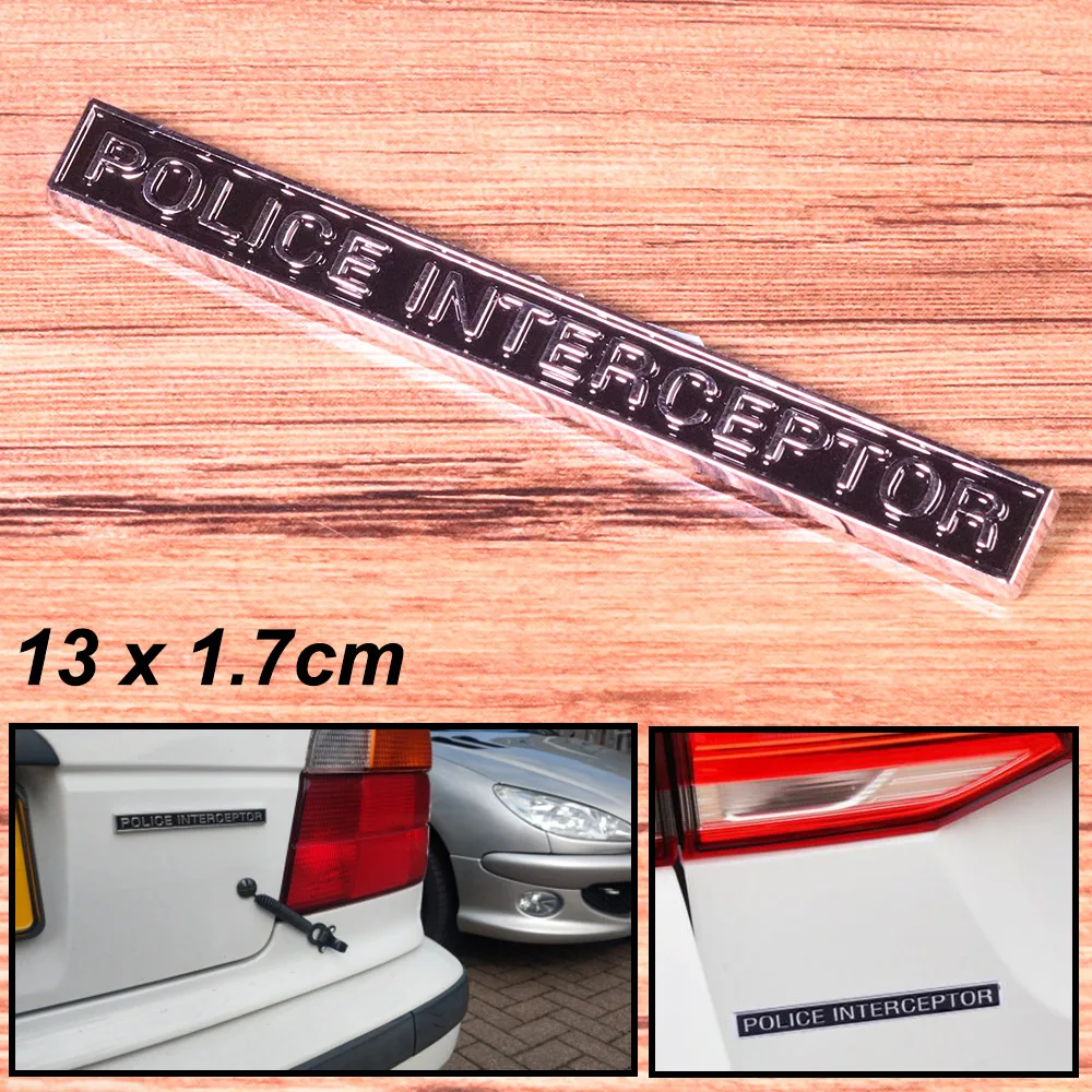 Полицейский перехватчик Металлическая черная Эмблема багажника Наклейка для Ford