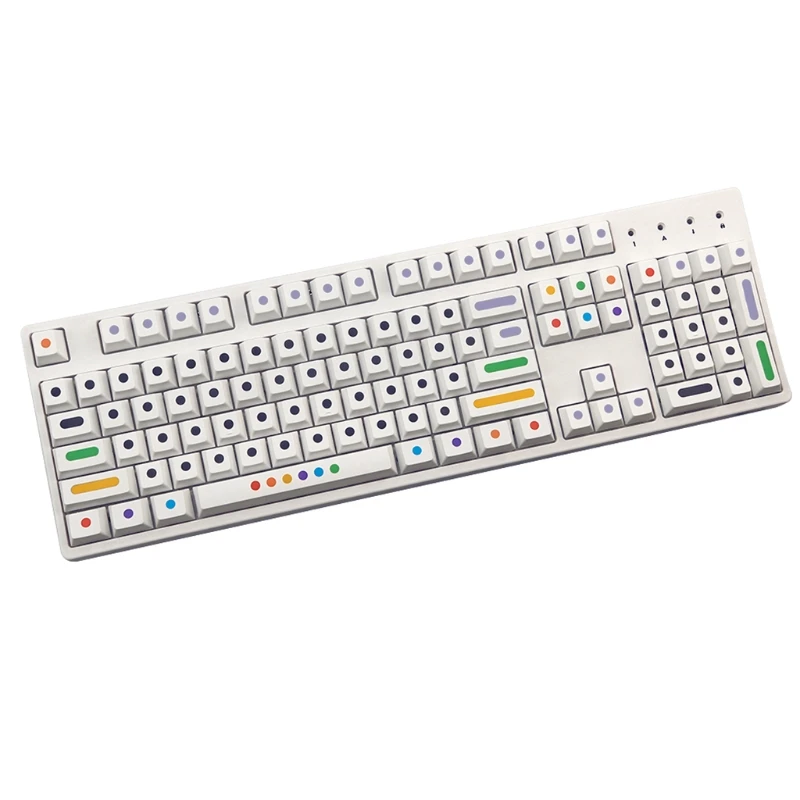 

P8DF 128 Keys White Color Dots Key Caps Cherry Profile PBT Key Caps for Mx Switch Mechanical Keyboard Dyeing Sublimation Cap
