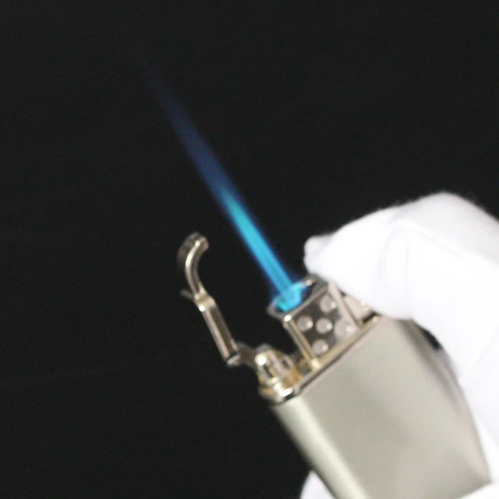 Металлическая газовая зажигалка GALINER в стиле ретро синее пламя