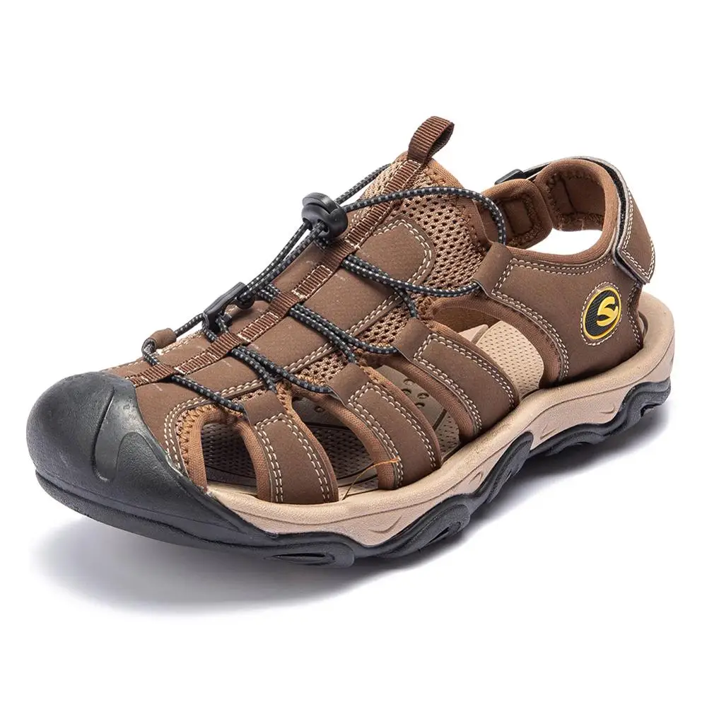 GOMNEAR Men's Sandals Classic Roman Casual Shoes Summer Fisherman Outdoor Comfortable Closed Toe Beach Sandal Footwear | Обувь