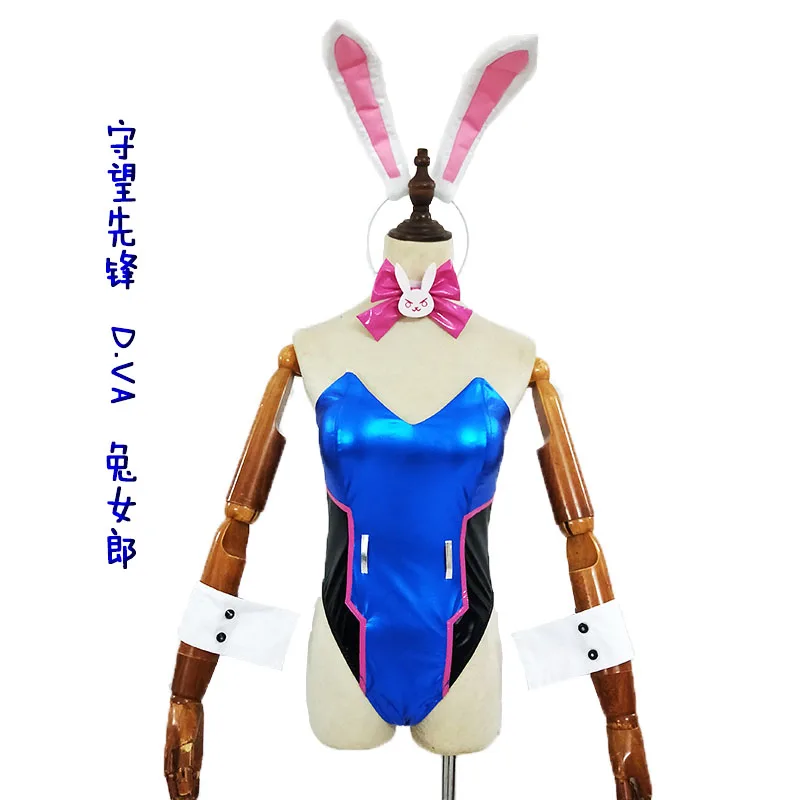 Женский комбинезон для косплея D.va Bunny Girl полный комплект с ушками и завязкой на