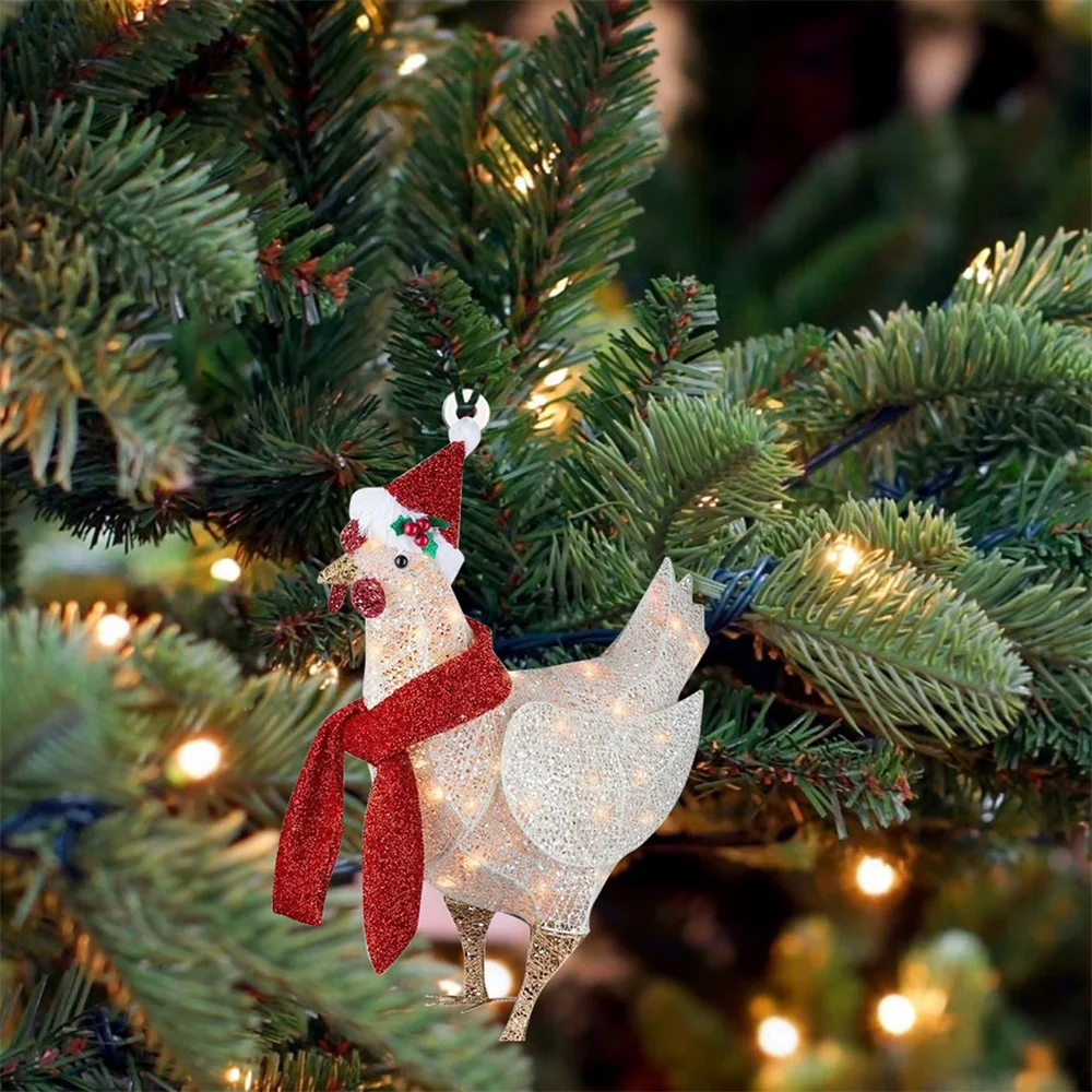 

Dropship Wooden Chicken Hanging Pendants For Christmas Tree Decorations Home Navidad 2022new Year Family Chicken Gift Xmas Decor