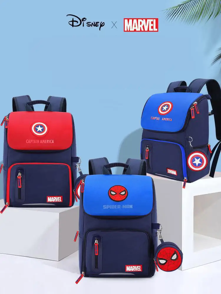 Original Disney Children's Schoolbag Primary School Boys OneTwoThree To Sixth Grade Girls Spiderman Backpack Backpack Lightening