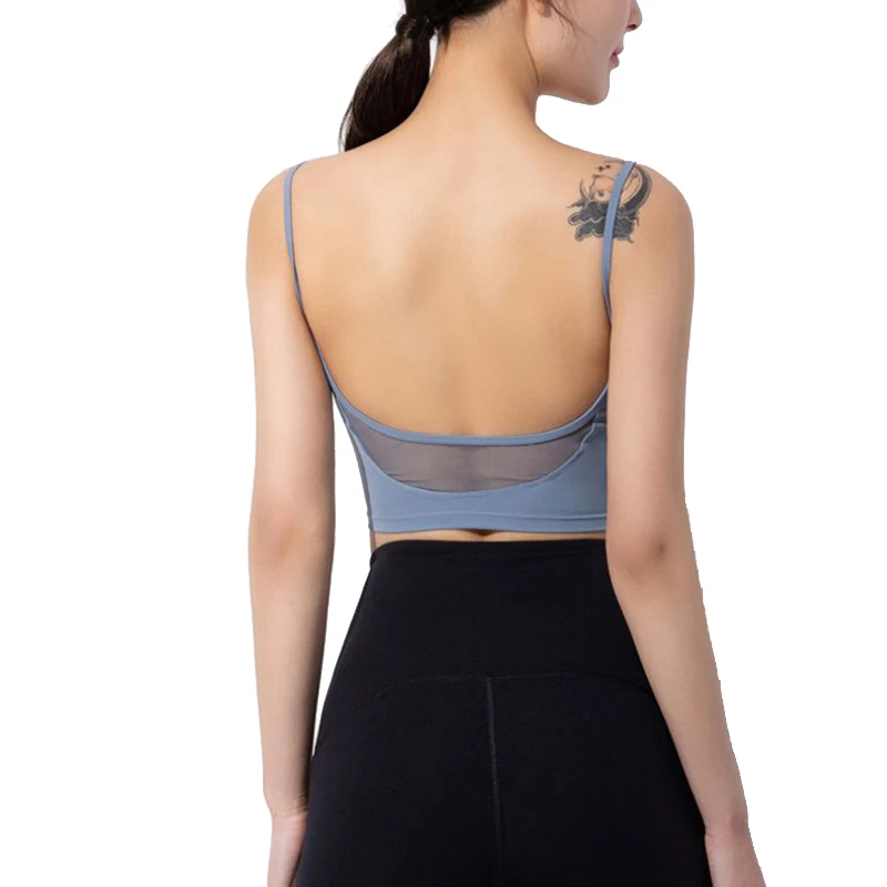 

Mesh Halter Top Backless Sports Bra Sport Top Fitness Women Sexy Gym Underwear Tops For Girls Inner Athletic Active Wear Bras