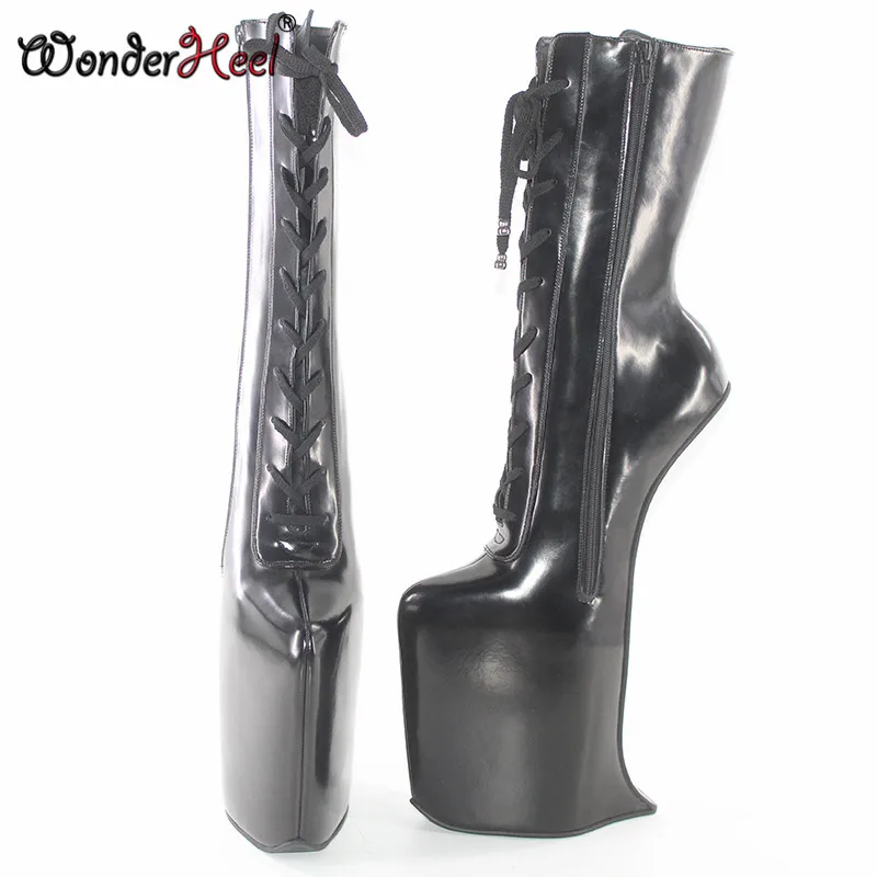 Wonderheel сексуальные сапоги из натуральной кожи на очень высоком каблуке 30 см