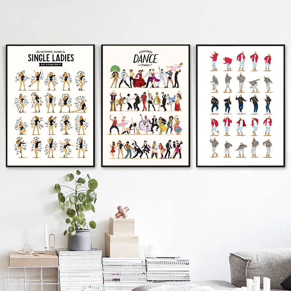 

Dance Guide Poster and Print Dancing People Together Painting on The Wall Decor for Your Home HD Picture Nordic Style