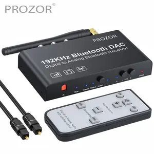 192khz bluetooth compatible dac converter digital to analog converter with remote coaxial toslink to analog stereo lr rca 3 5mm free global shipping