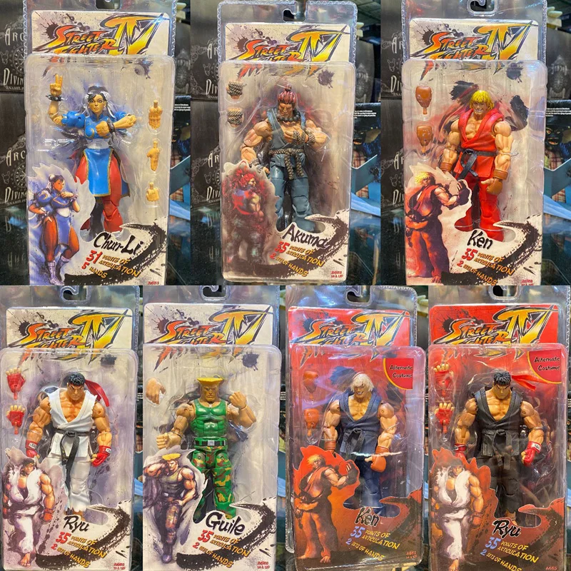 

NECA Ryu Ken Chun Li Gouki Guile ПВХ экшн-фигурка Коллекционная модель игрушки 7 дюймов