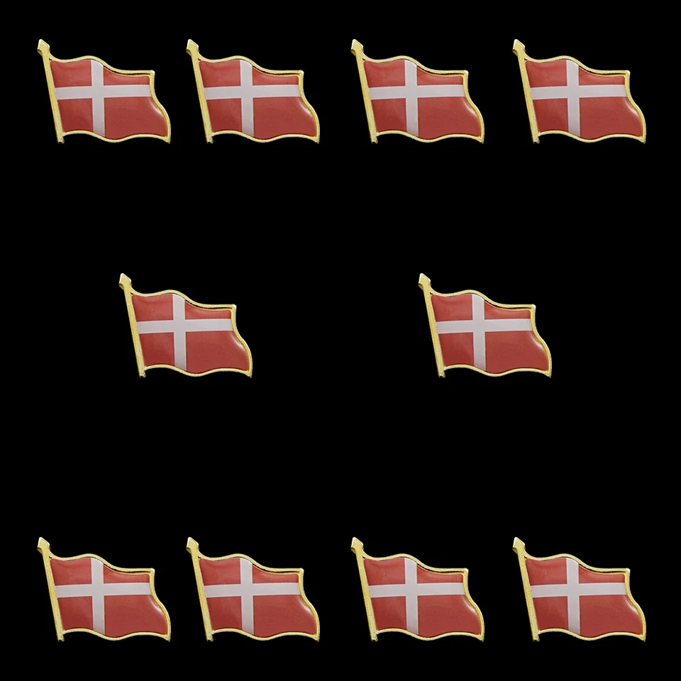 10 шт. Дания развевающийся эпоксидный флаг шляпа/Сумка/нагрудная булавка брошь