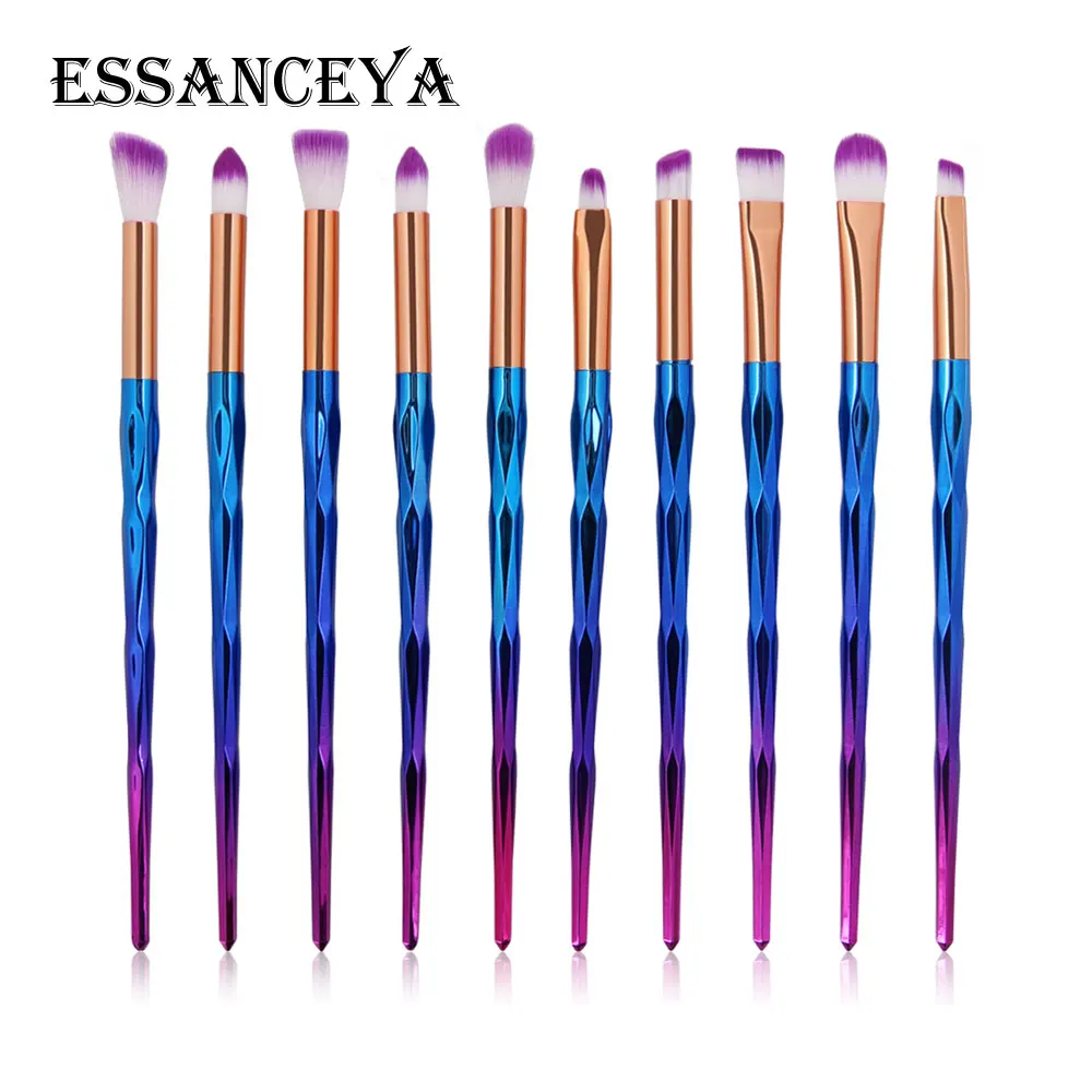 Набор кистей для макияжа в форме алмаза 7-20 шт. Ослепительный Блеск фиолетовая