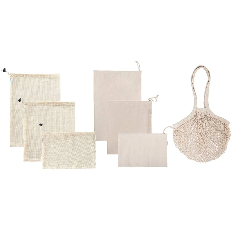 

Многоразовые хлопковые сетчатые пакеты, многоразовые продуктовые пакеты, экологически чистые пакеты для продуктов, игрушки для фруктов, ов...