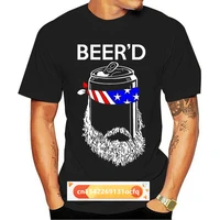 cotton humor men o neck tee shirts beerd beard beer hipster redneck funny t shirt