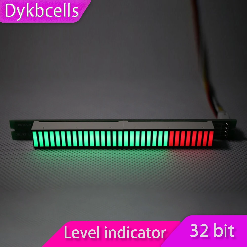 

Dykbcells DC 12V 32 bit LED Level indicator power Amplifier Volume music Spectrum Display VU Meter AGC Mode Light Speed rhythm