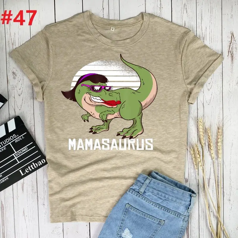 

Mamasaurus T-Rex Dinosaur Mama Print Tshirt Men Women Harajuku Summer Women Fashion T-shirt Tops Tee Female Summer Harajuku
