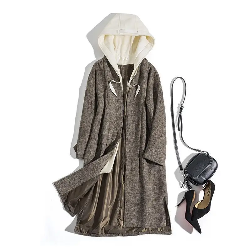 

Winter Coat Women New Arrival Fashion Cashmere Wool Coat Outerwear Female Long Thickening Warm Woolen Overcoat Women Trench Coat