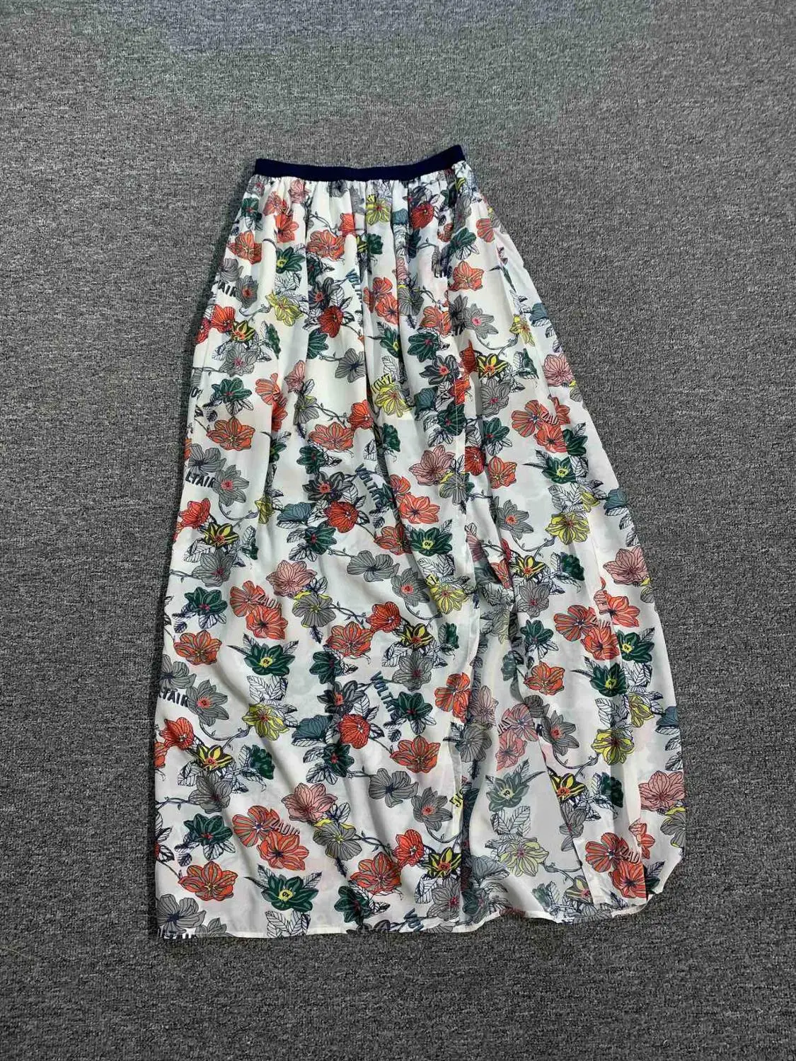 

2020 Ss New Style Woman Vintage Floral Print Cotton Dress High Waist Fashion Long Skirts